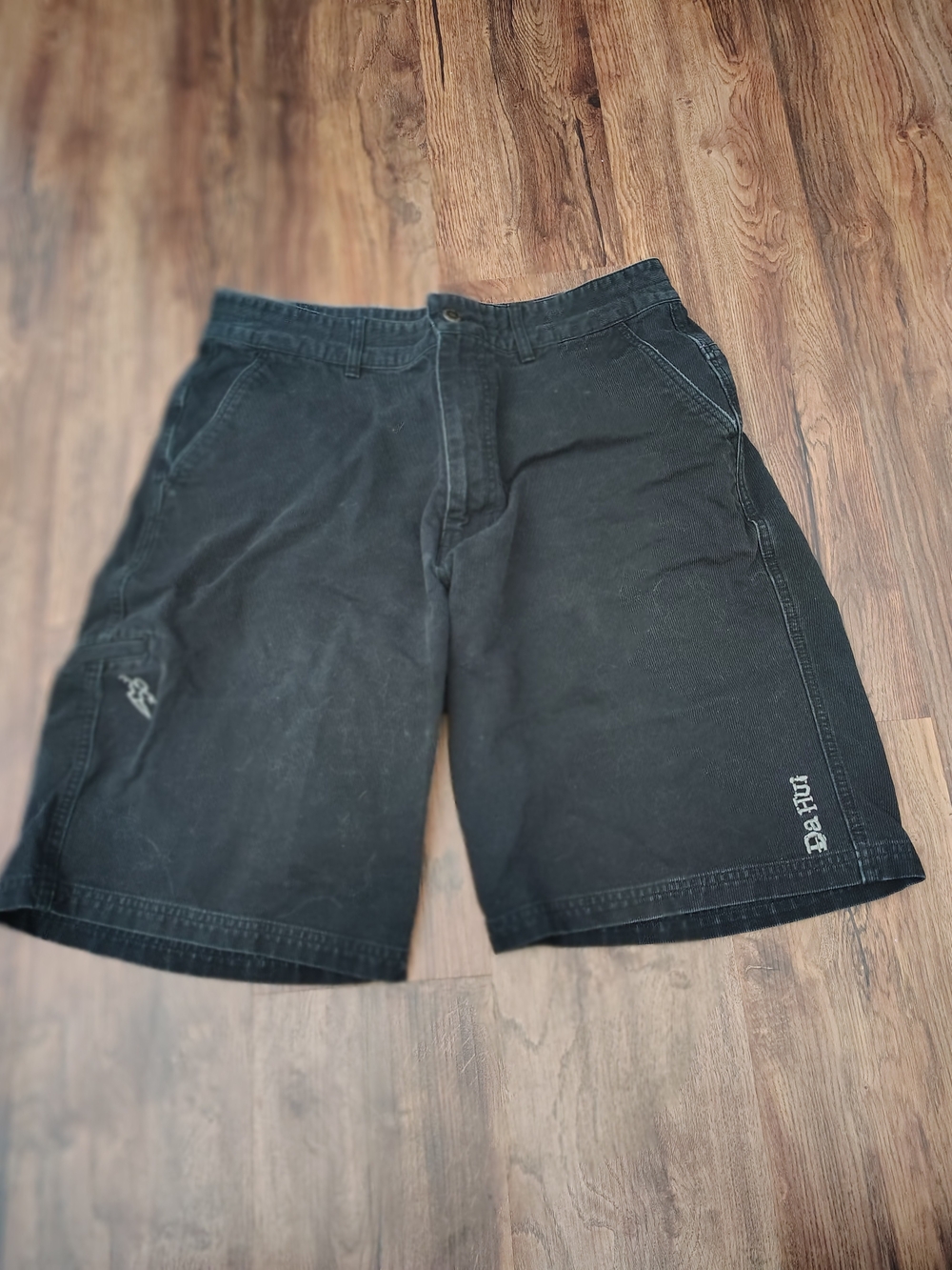 Men's Black Cargo Shorts with Side Pocket Detail